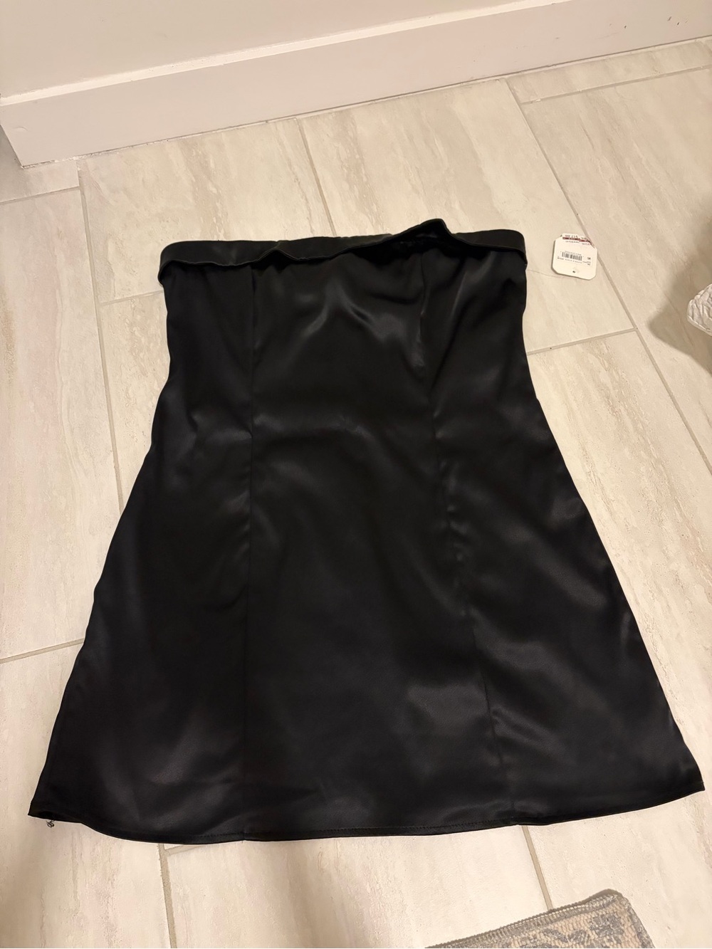 NWT Altar’d State Black Satin Strapless Dress size XL